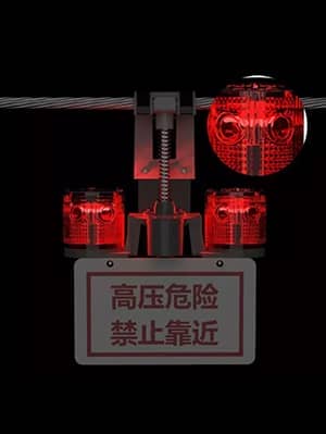 高壓線防外破警示燈案例